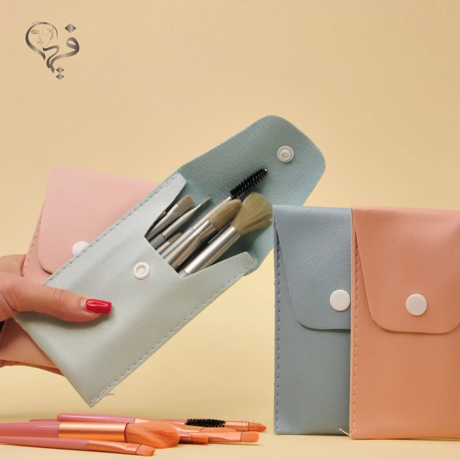 ست براش مینی کیف چرمی 8 تیکه