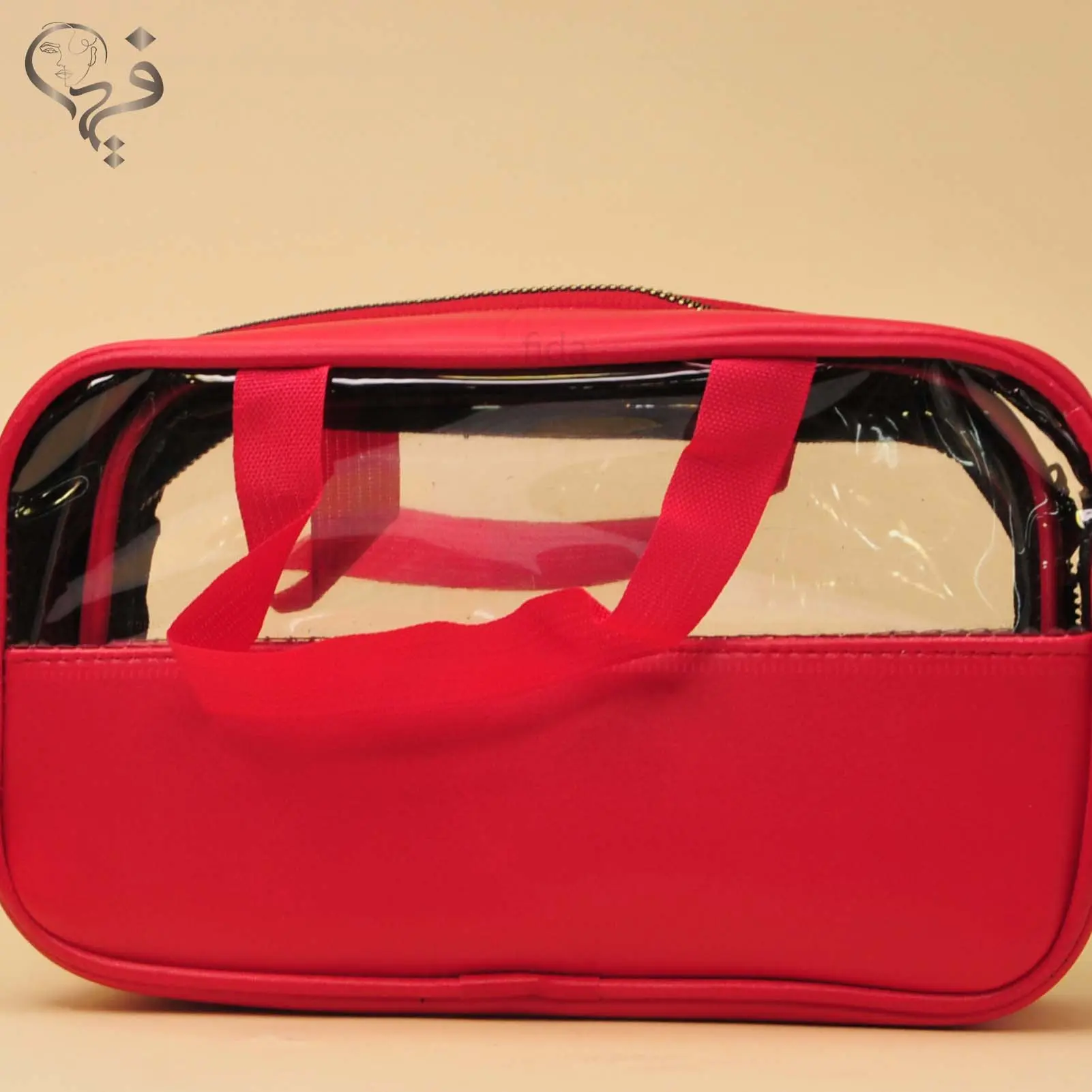 کیف دوتایی آرایشی قرمز و مشکی