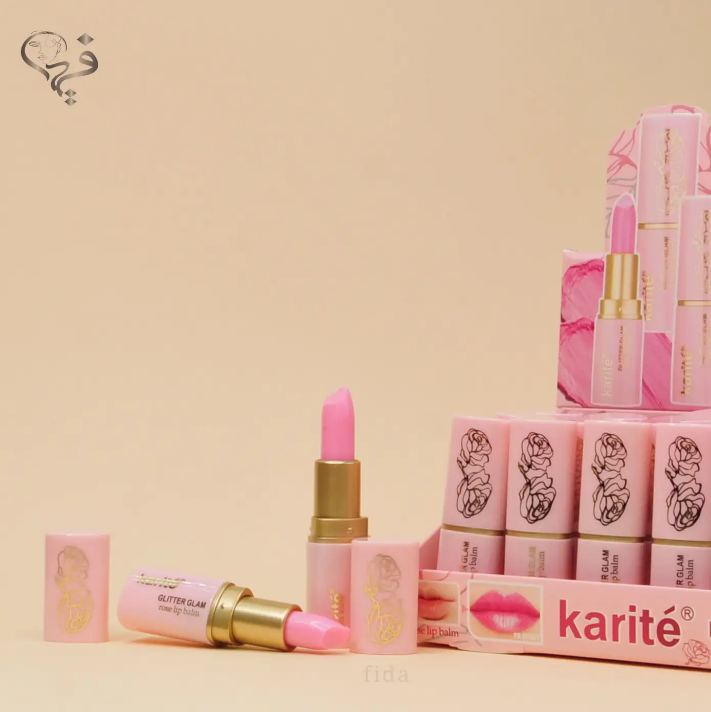 بالم لب شاین دار حرارتی گلدار کاریته Karite